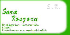 sara koszoru business card